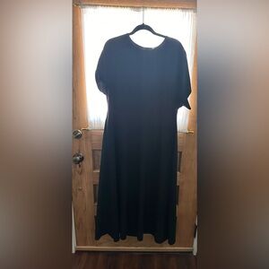 COS Pleated Black Midi Dress Size Large